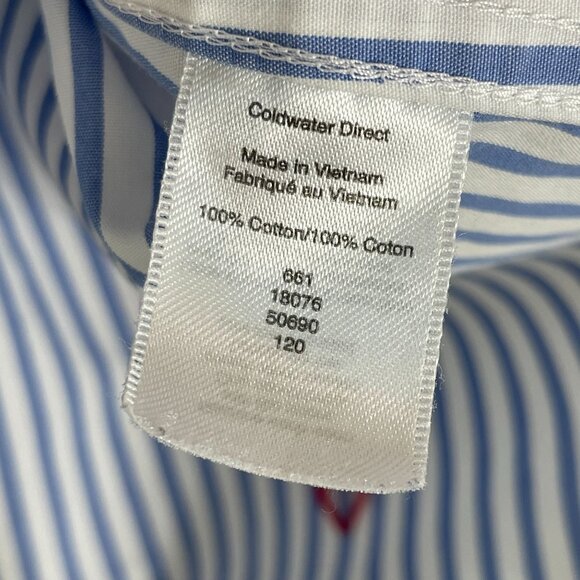 Coldwater Creek Womens Plus 22W Heart Striped Button Up Shirt Long Sleeve Blouse - Picture 5 of 11